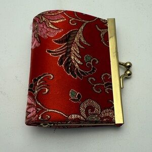Elegant Red Floral Clutch
